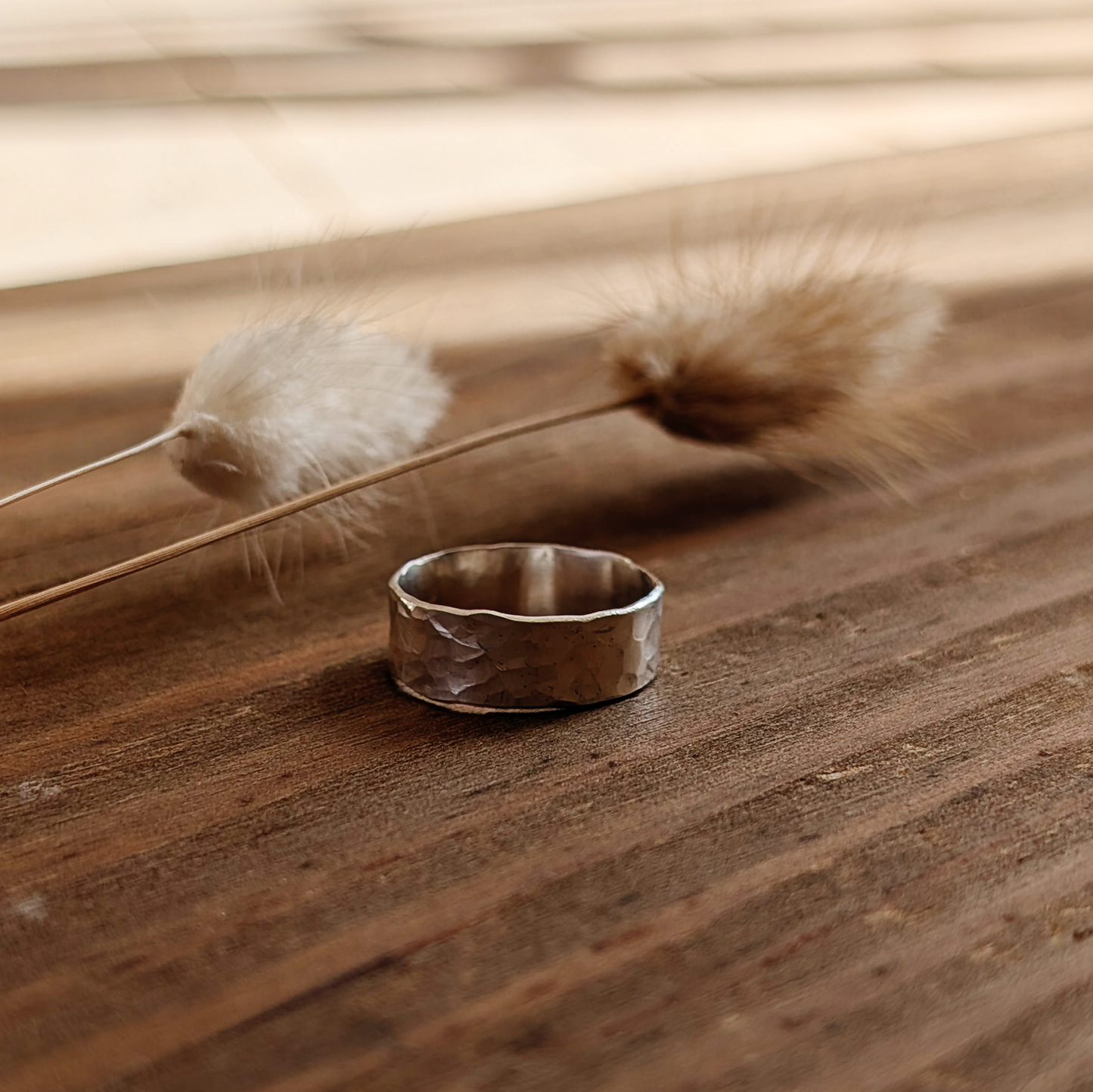 Chunky stacker ring, hammered sterling silver chunky stacker ring | Made to order