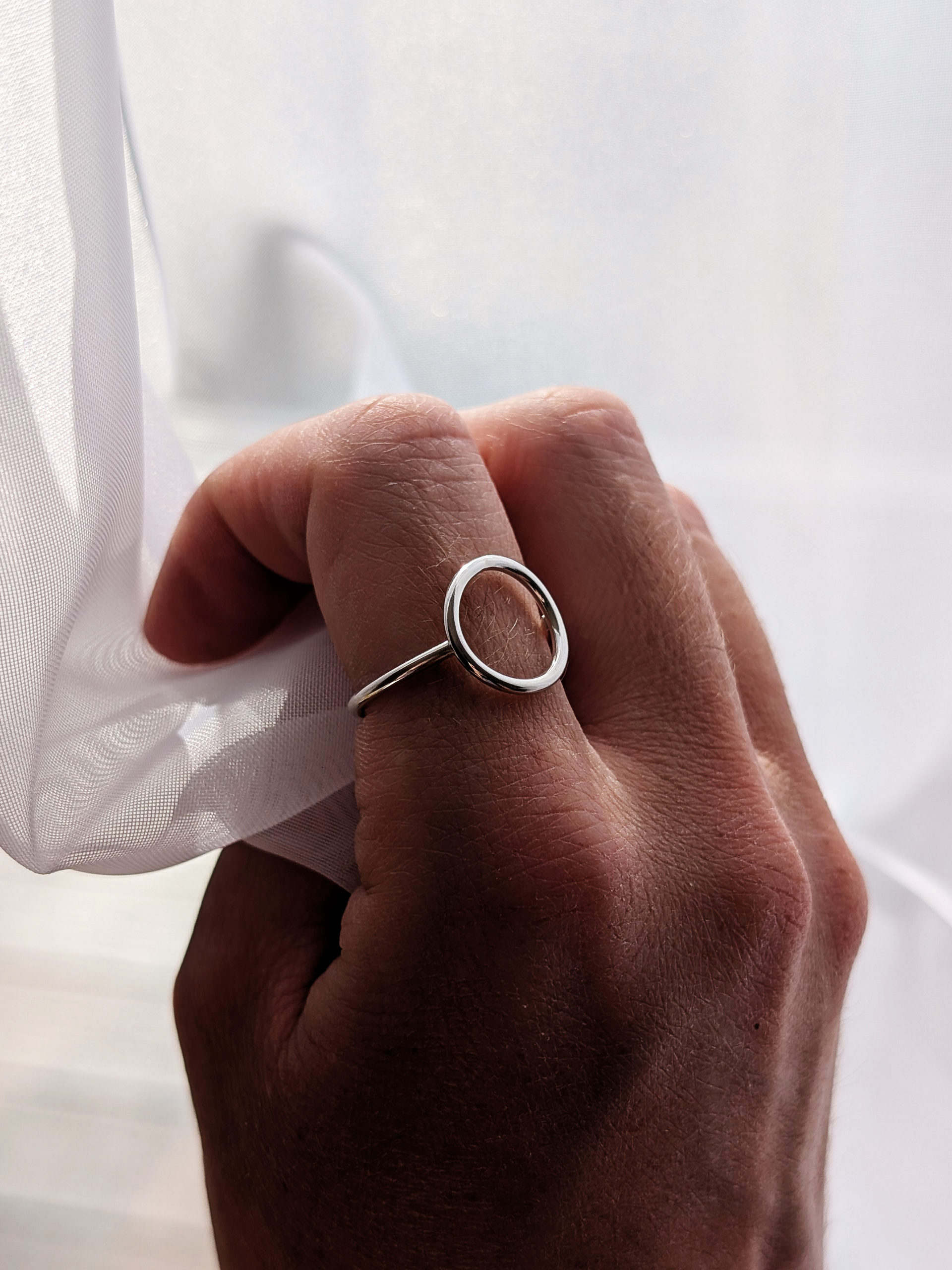 Full moon sterling silver ring Made to order – Earth Girl