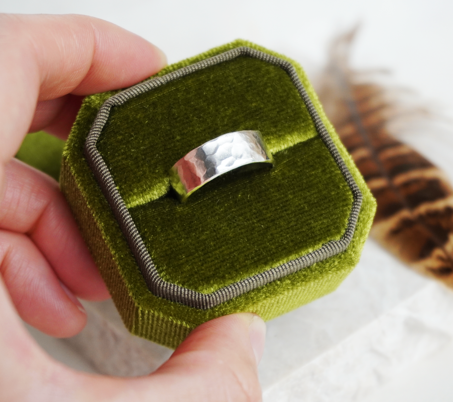 Chunky stacker ring, hammered sterling silver chunky stacker ring | Made to order