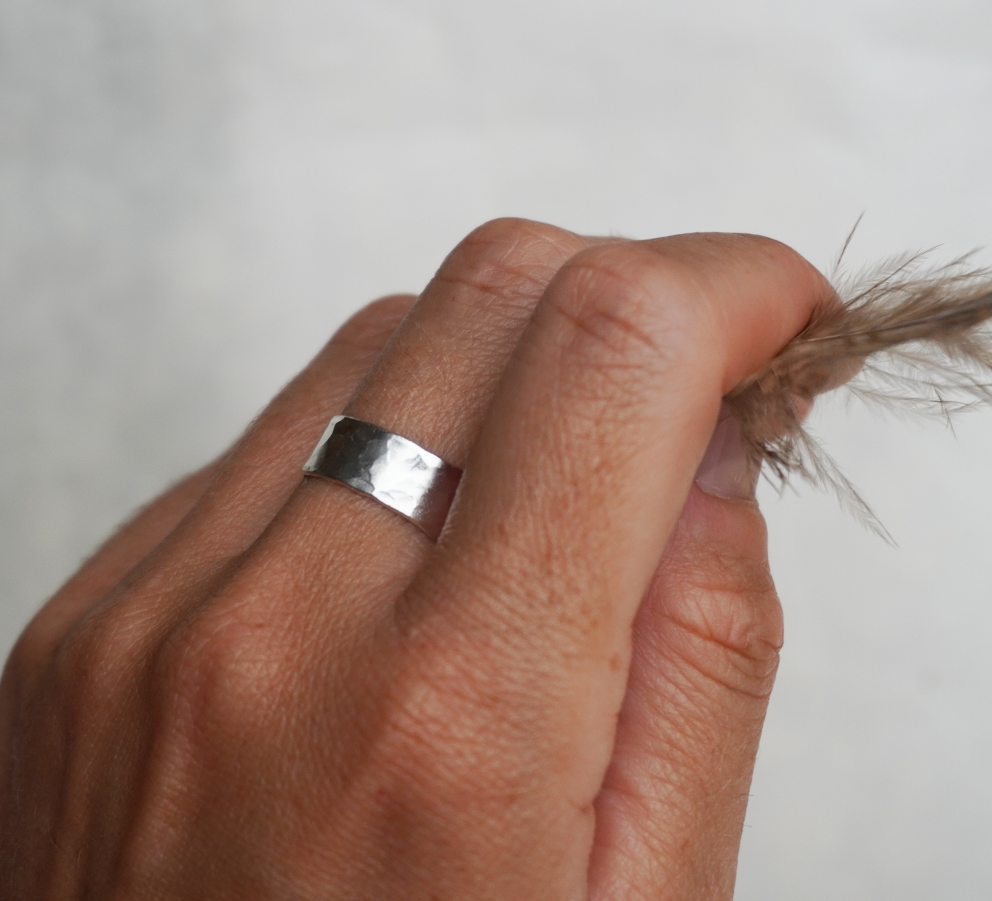 Chunky stacker ring, hammered sterling silver chunky stacker ring | Made to order