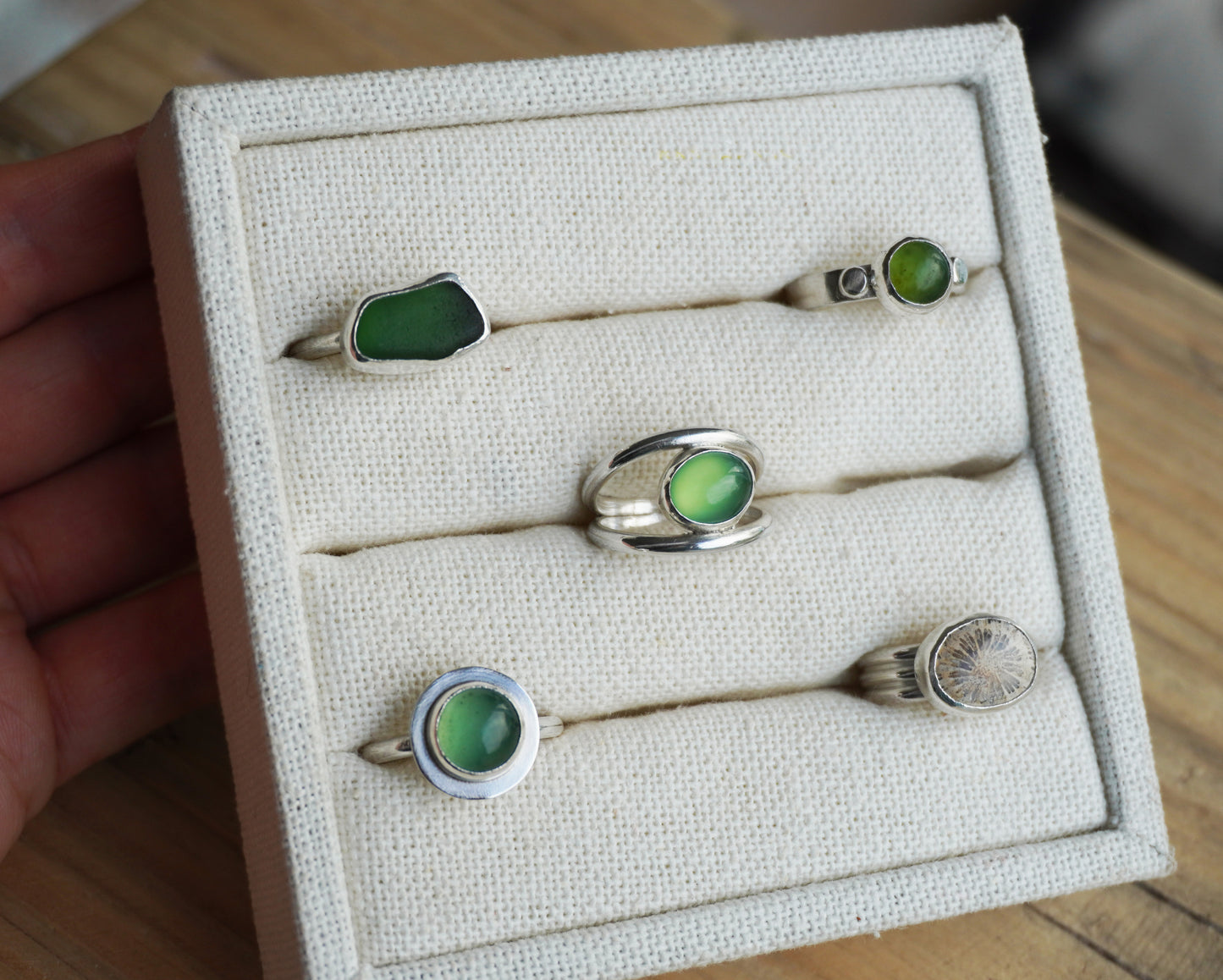 Serpentine sterling silver ring | Size S | Ready to ship