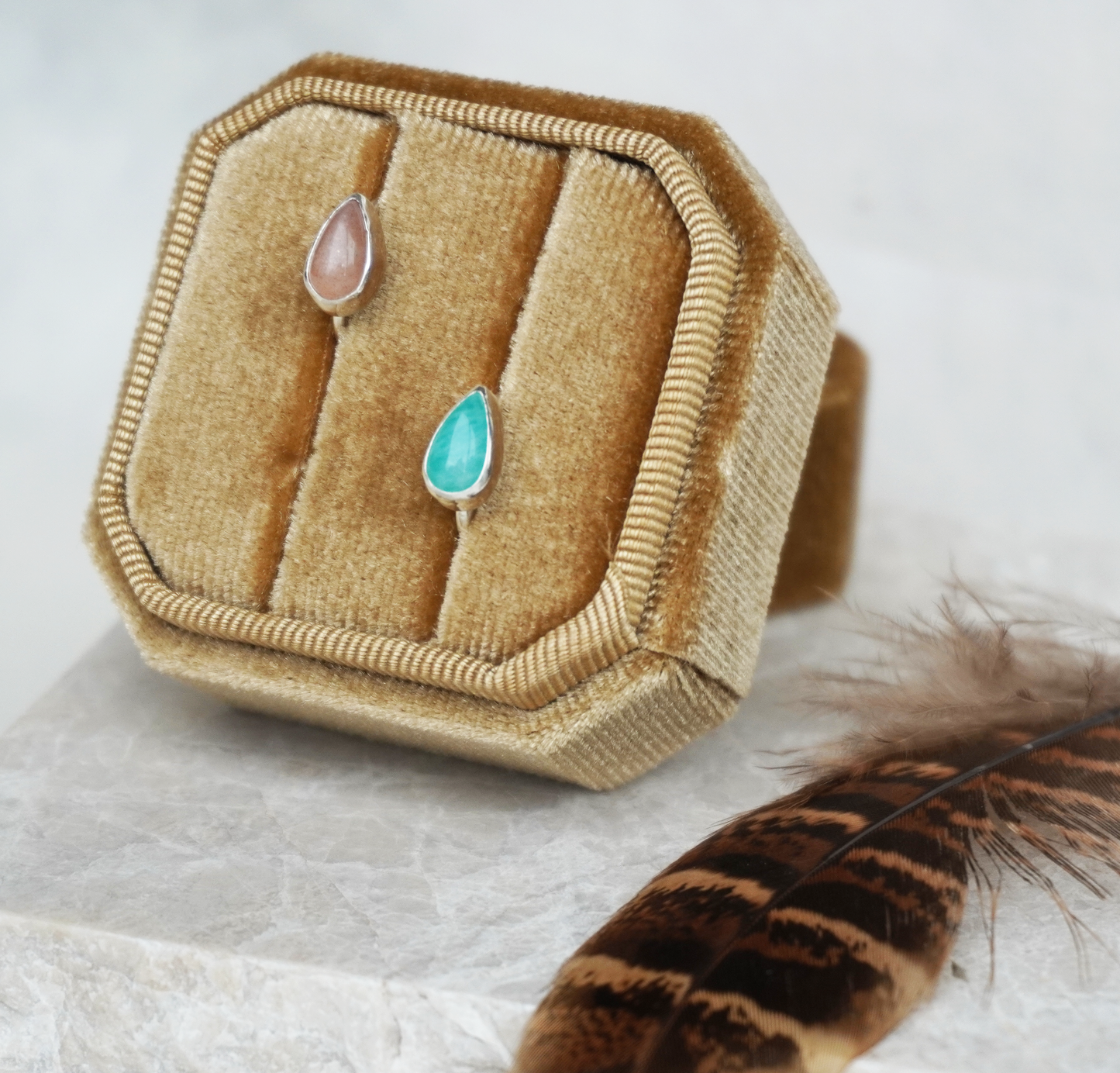 Teardrop Gemstone Sterling Silver Belly Ring | Made to order