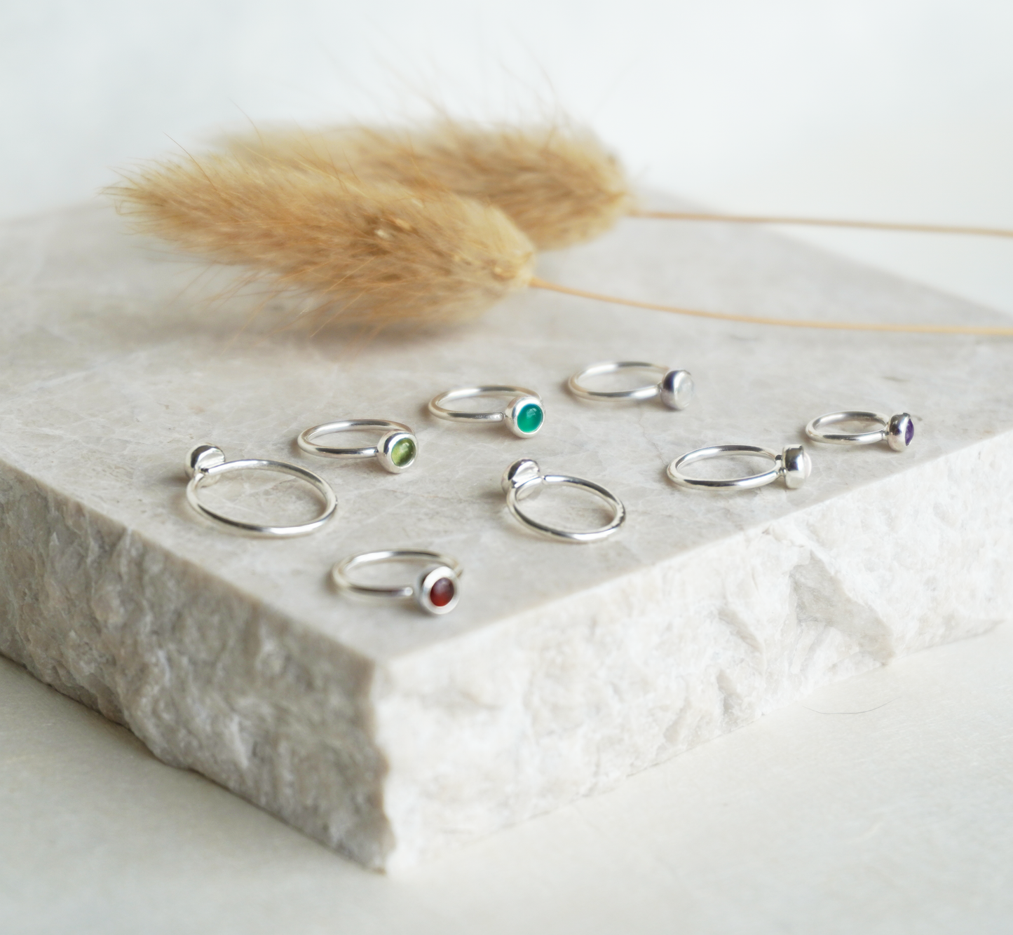Sterling Silver Cartilage Gemstone Earring | Made to Order