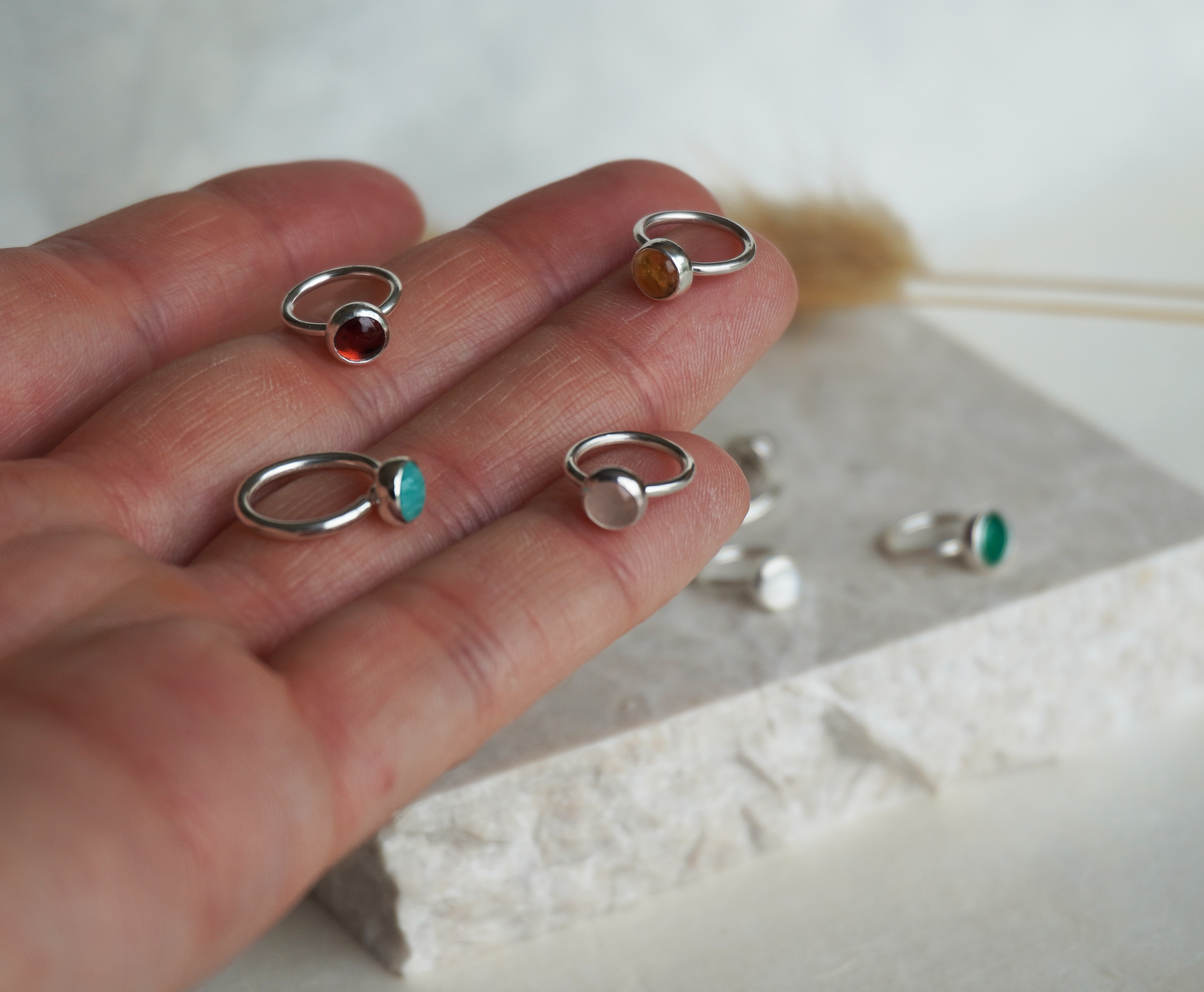 Sterling Silver Gemstone Belly Ring |  Made to order