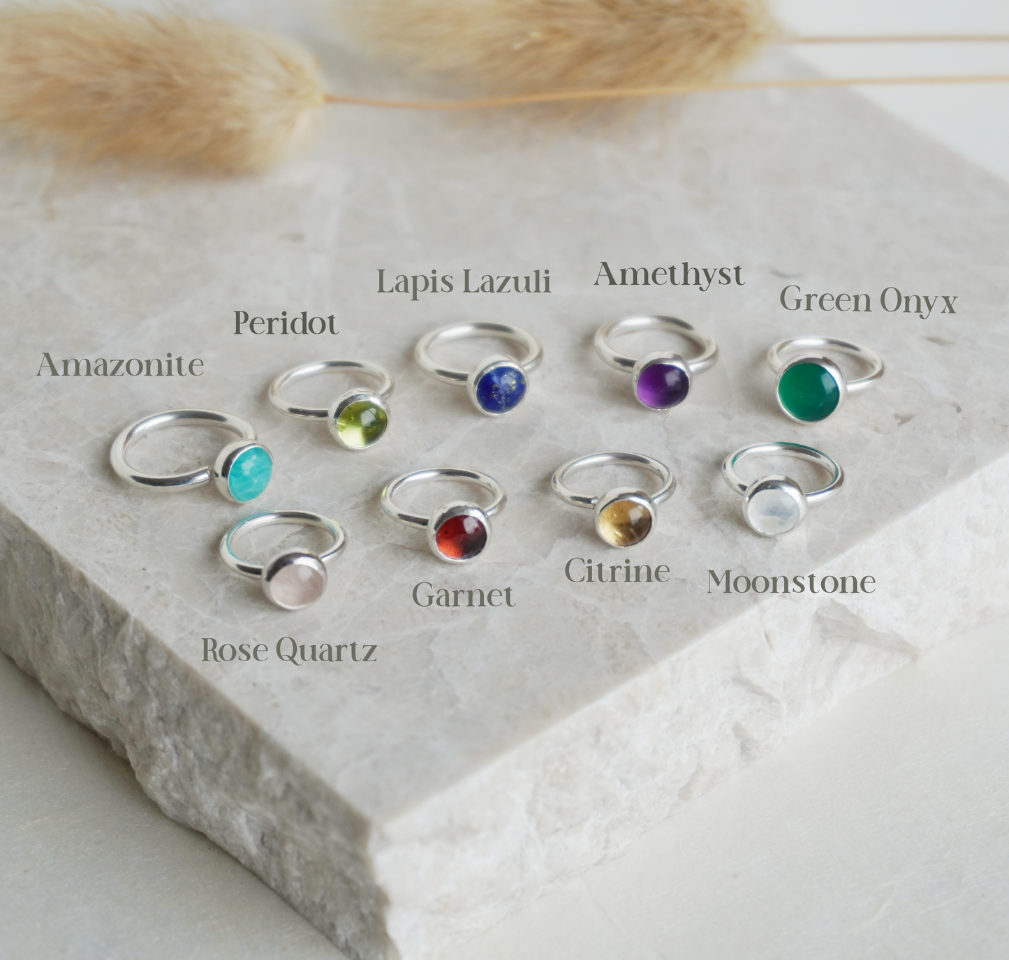 Sterling Silver Gemstone Belly Ring |  Made to order