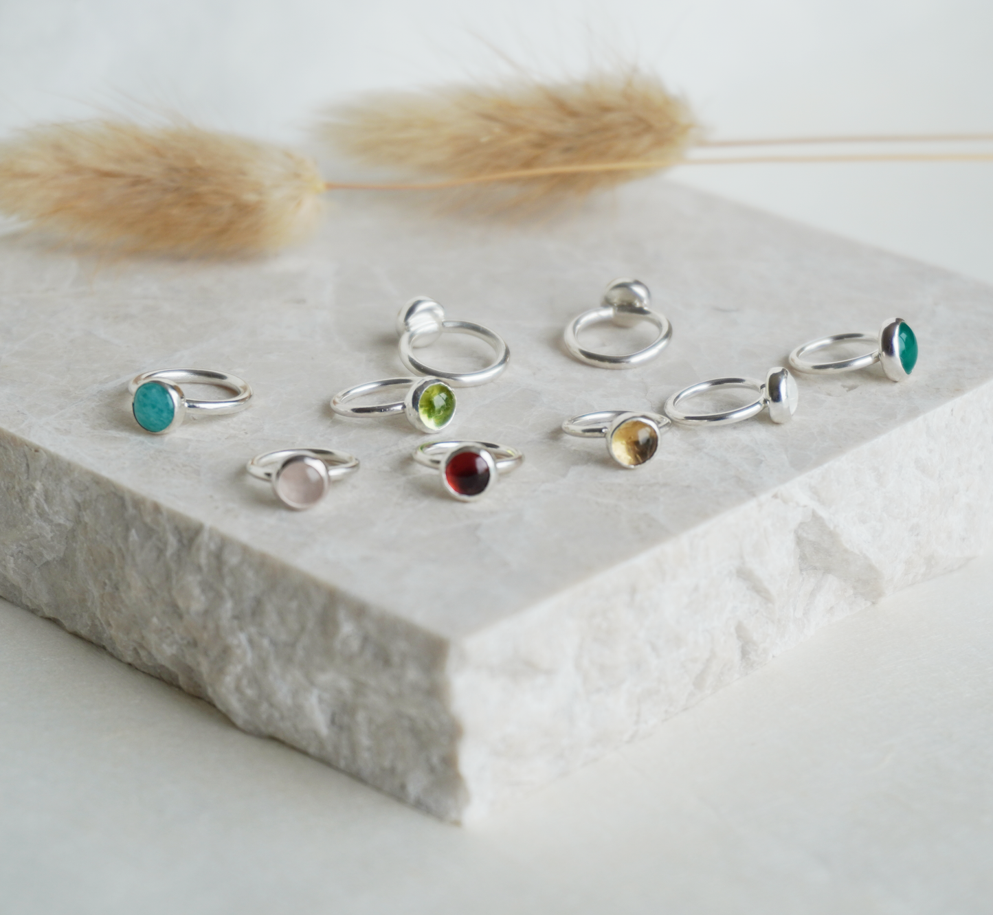 Sterling Silver Gemstone Belly Ring |  Made to order
