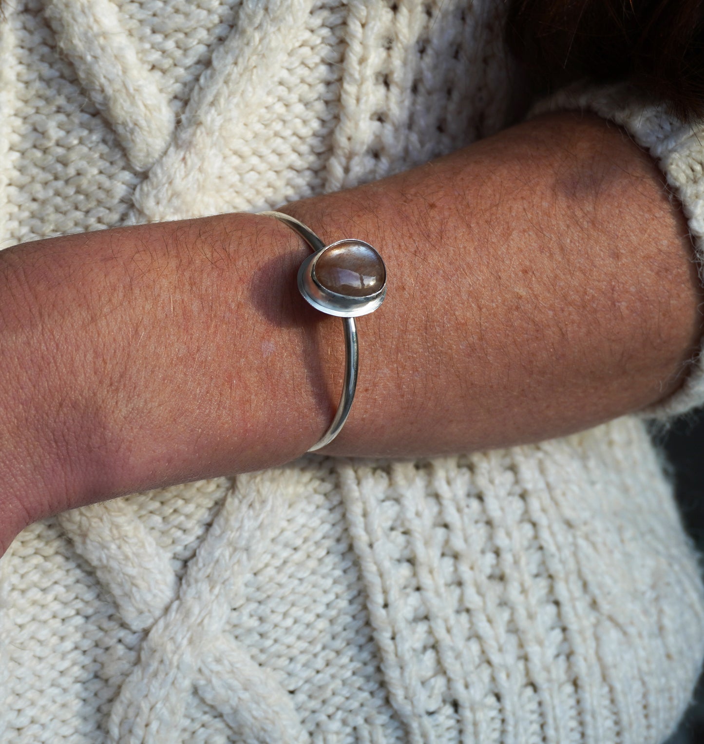 The 'sun-catcher' arm cuff | Sterling silver and sunstone