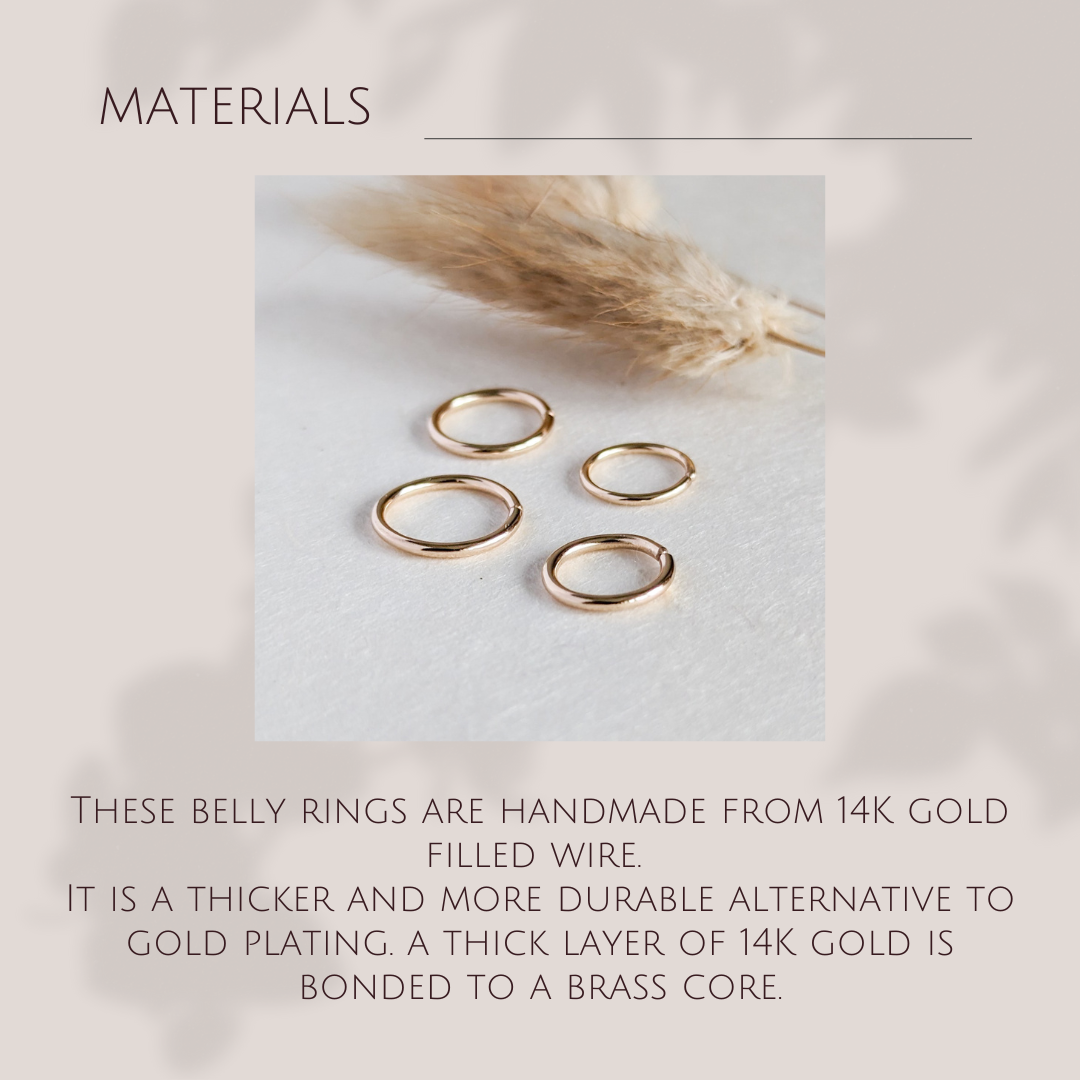 14K Gold Belly Ring (Gold fill)