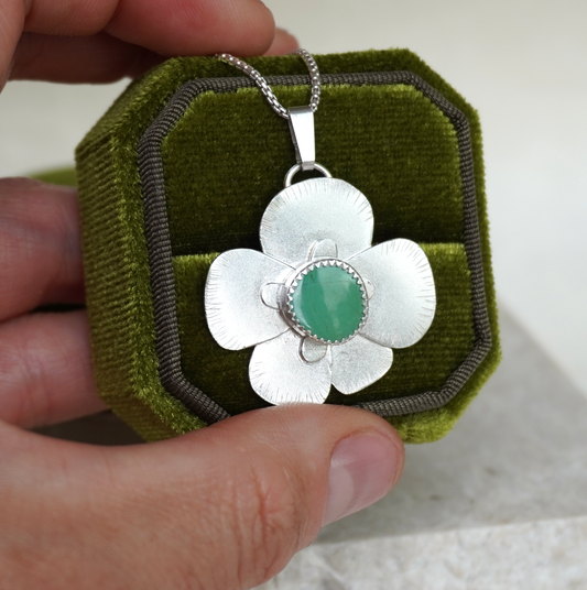 Seconds * The poppy necklace | Sterling silver and turquoise | One of a kind | Ready to ship