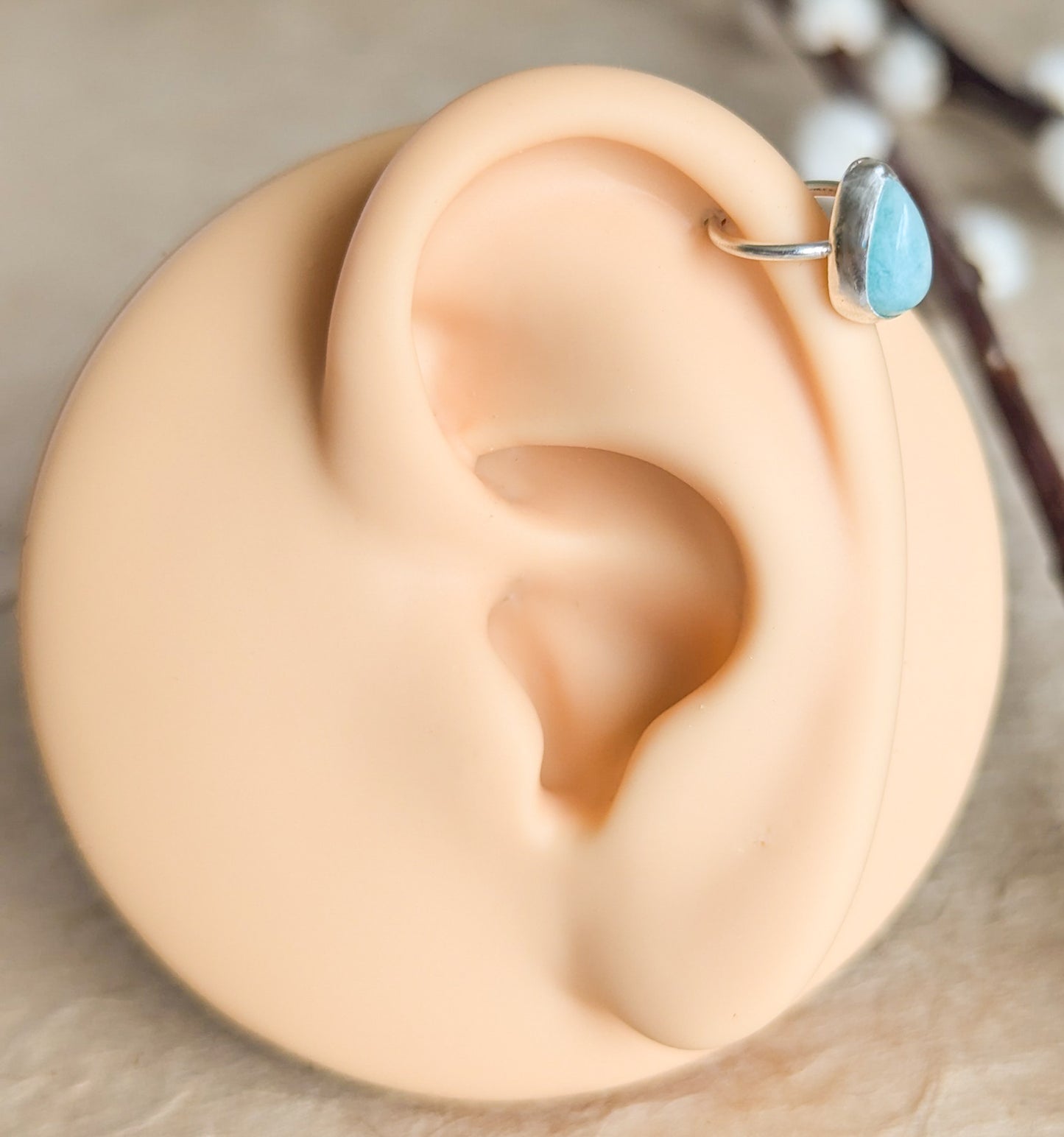 Ready to ship | Custom cartilage sterling silver gemstone earring
