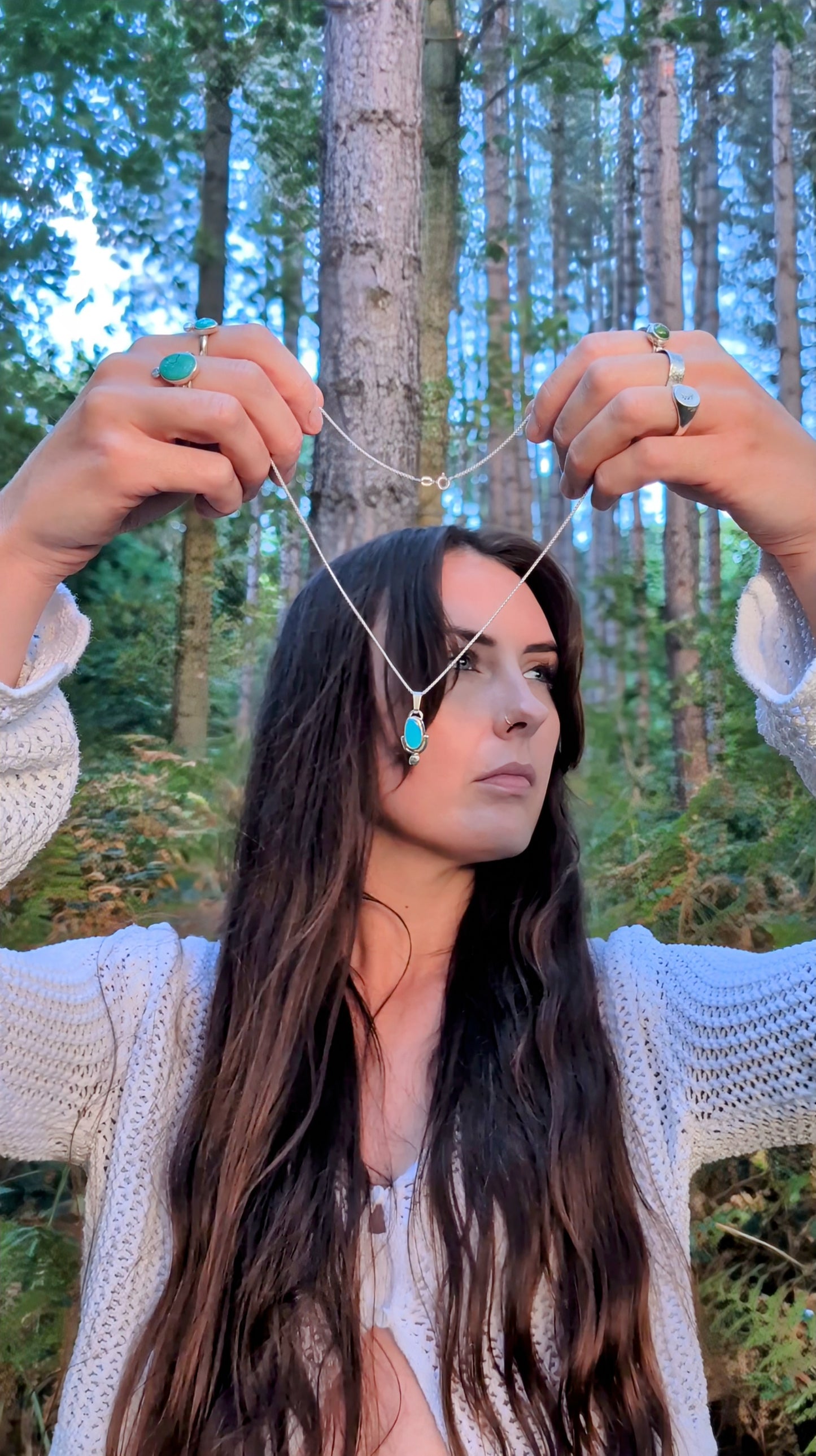 Sterling silver turquoise necklaces | One of a kind | Ready to ship