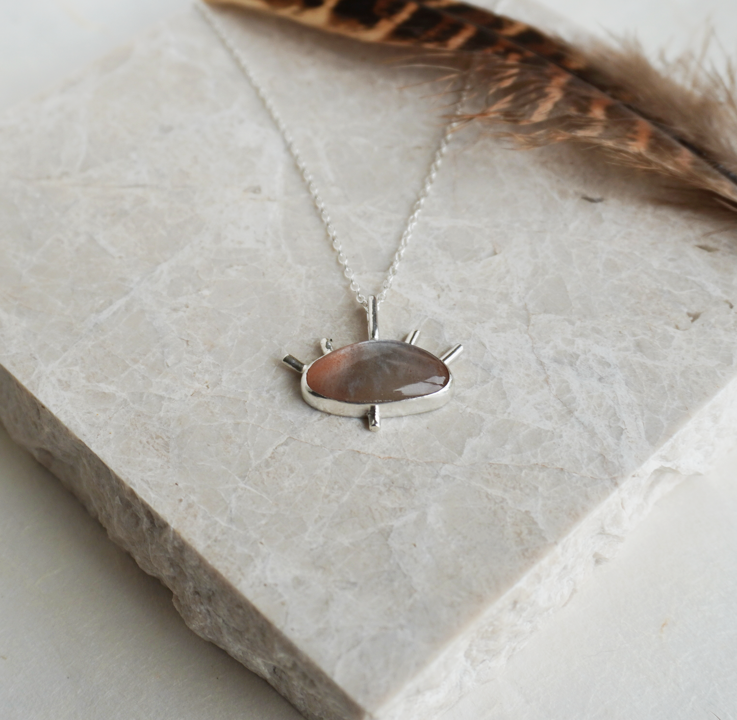 Sunstone 'evil eye' necklace