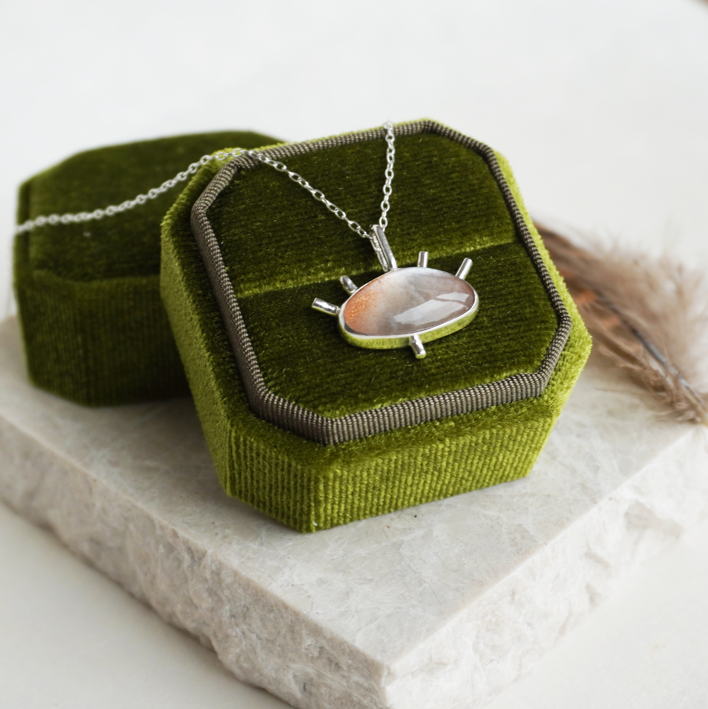 Sunstone 'evil eye' necklace