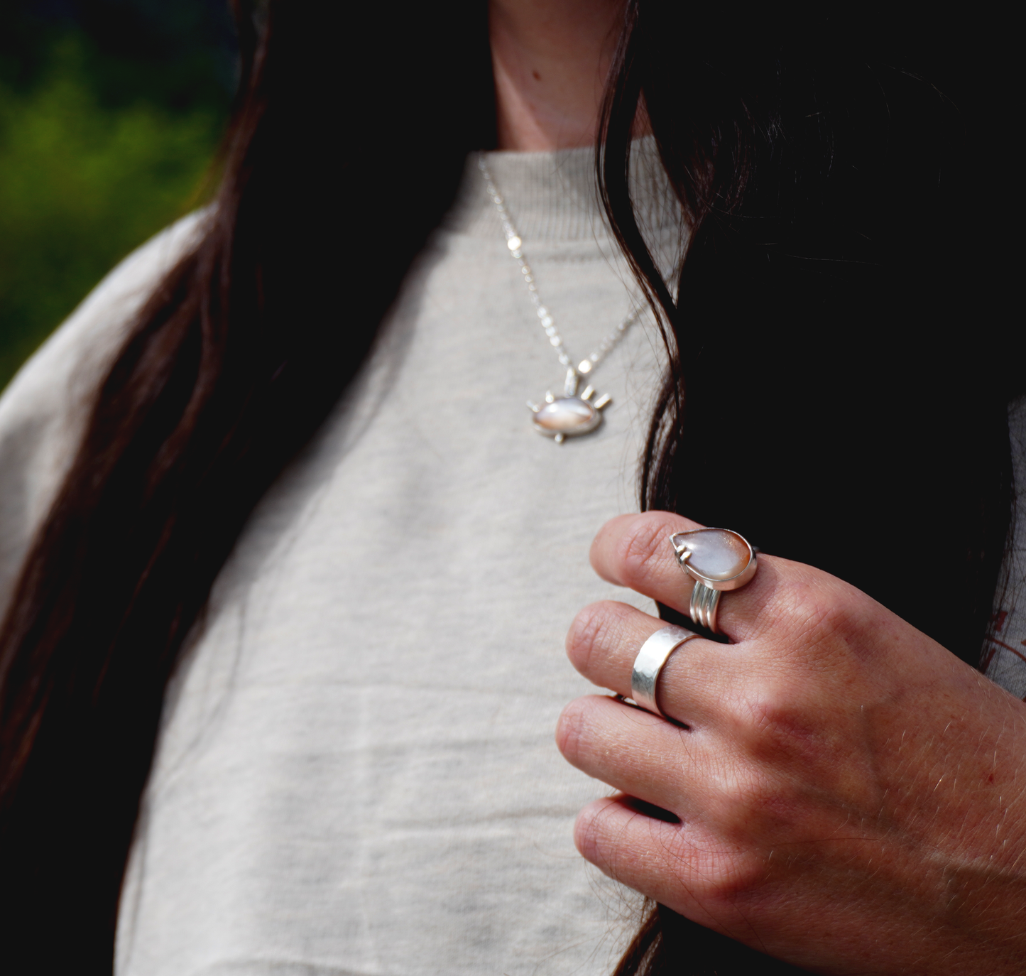 Chunky stacker ring, hammered sterling silver chunky stacker ring | Made to order