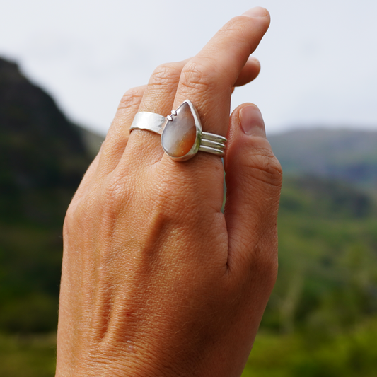 Sunstone confetti ring - Size Q / P
