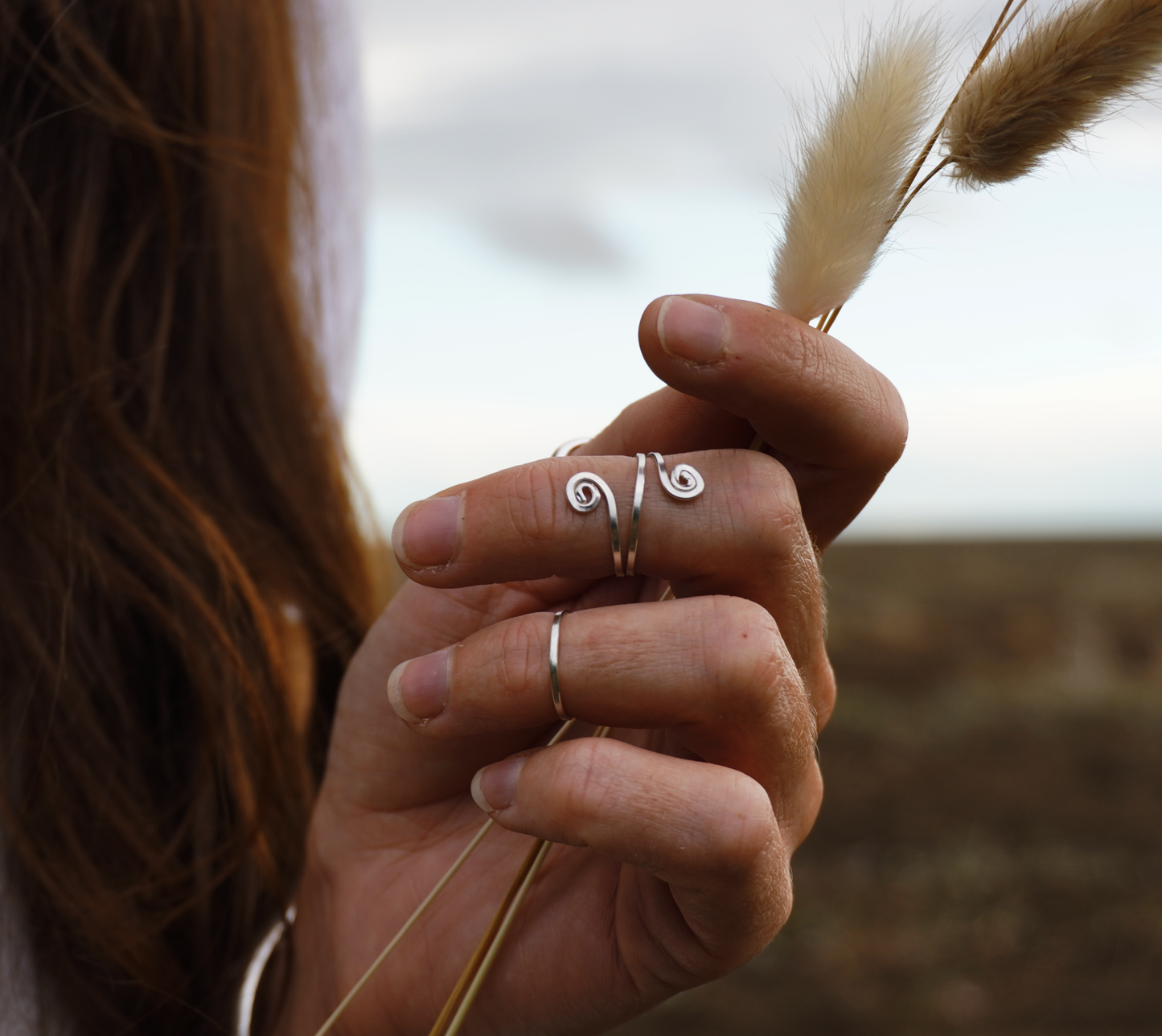Sterling silver spiral midi ring | Adjustable |  Made to order