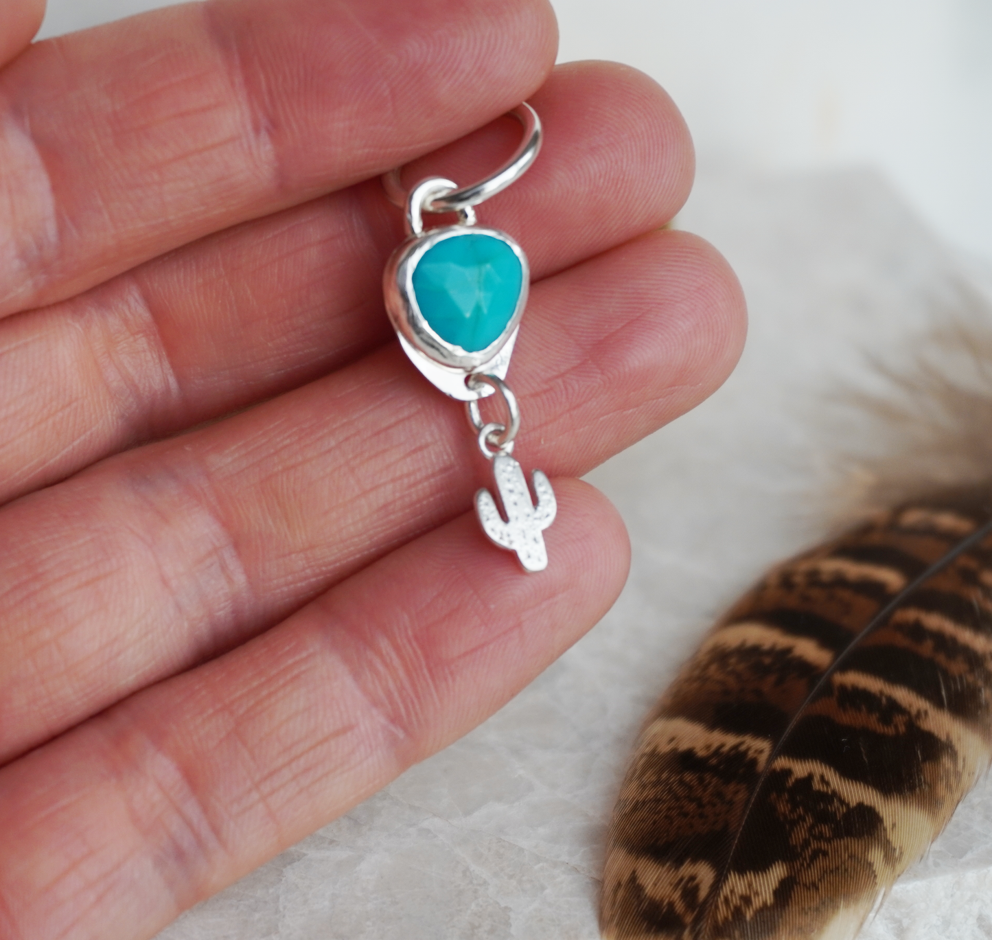 One of a kind sterling silver gemstone dangle belly rings | Semi custom, finished in your size